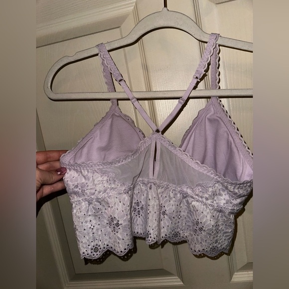 Aerie padded Lace Bralette in Lavender M feminine summer spring beach lounge - Picture 4 of 6